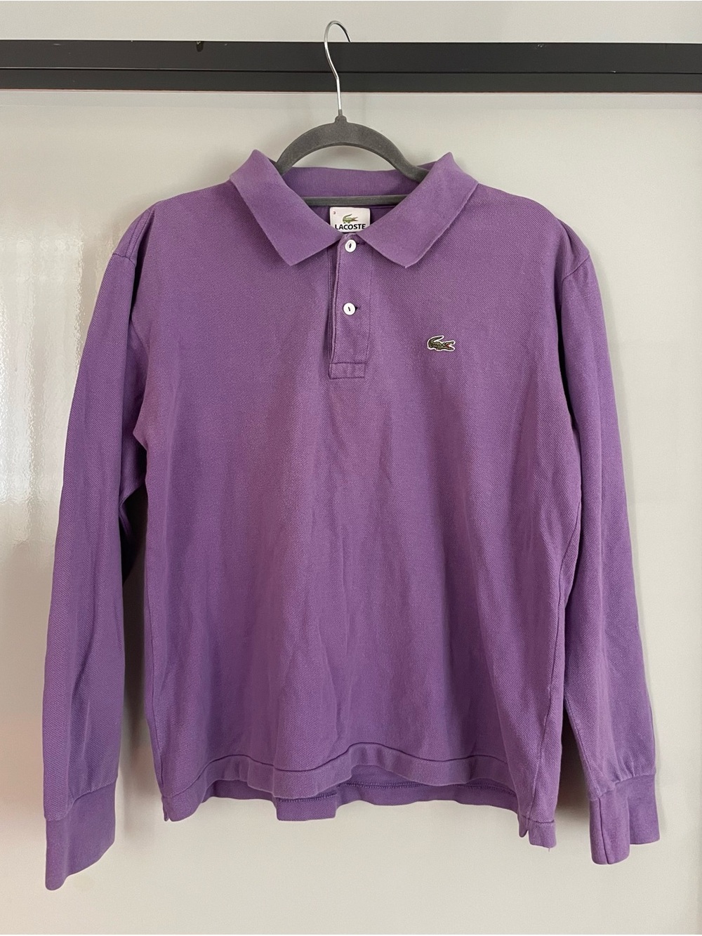 Lacoste Vintage Purple Long-Sleeve Polo Top